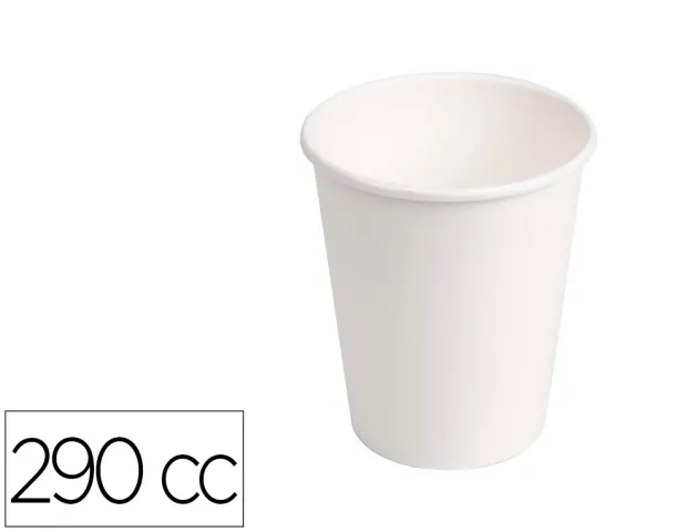 Imagen Vaso de carton biodegradable blanco 290 cc paquete de 50 unidades