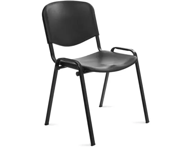 Imagen Silla rocada confidente estructura metalica respaldo y asiento en polimero color negro