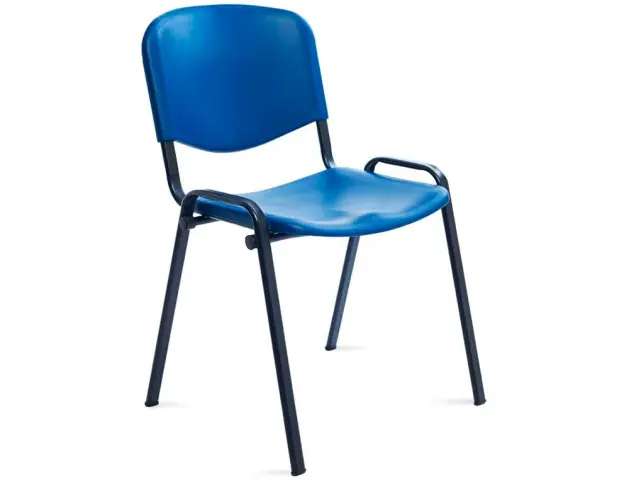 Imagen Silla rocada confidente estructura metalica respaldo y asiento en polimero color azul