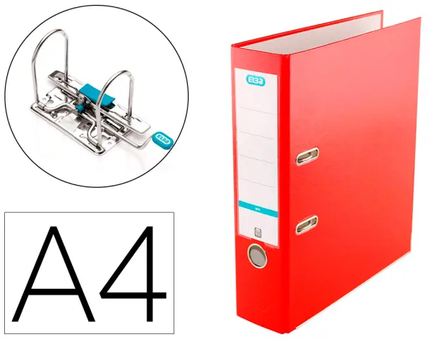Imagen Archivador de palanca elba top carton compacto polipropileno con rado din a4 lomo de 80 mm rojo