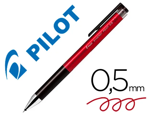 Imagen Boligrafo pilot synergy point retractil sujecion de caucho tinta gel 0,5 mm rojo