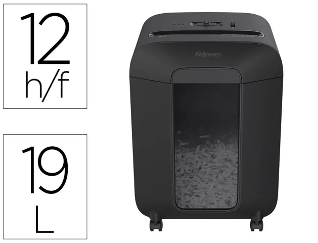 Imagen Destructora de documentos fellowes lx-85 capacidad de corte 12 h seguridad p4 destruye grapas clips y