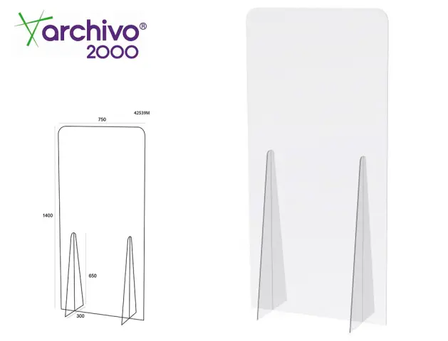 Imagen Pantalla de proteccion archivo 2000 de pie metacrilato transparente 750x1400 mm