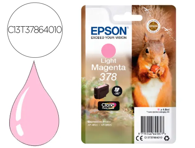 Imagen Ink-jet epson 378 expression home xp-8605 / 8606 / xp-15000 / xp-8500 / 8505 magenta claro 360 pag