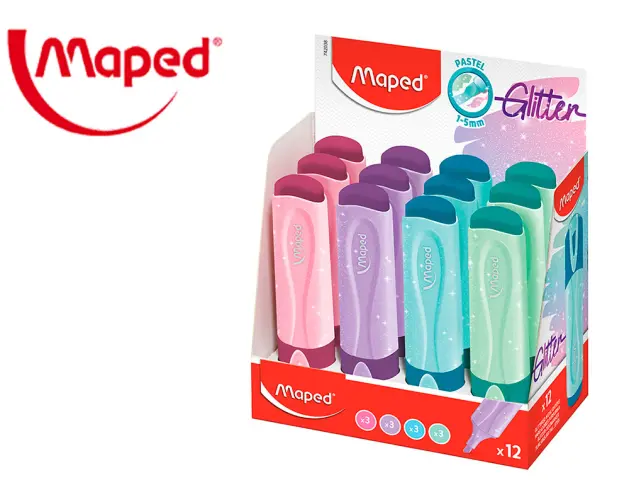 Imagen Rotulador maped fluorescente peps pastel con glitter colores surtidos