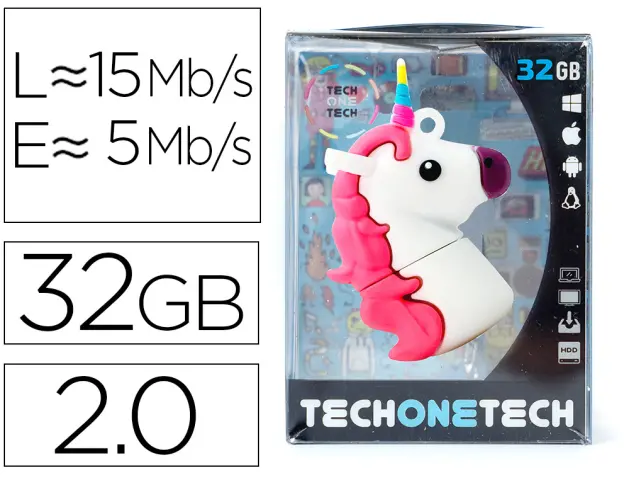 Imagen Memoria usb tech on tech mi unicornio 32 gb