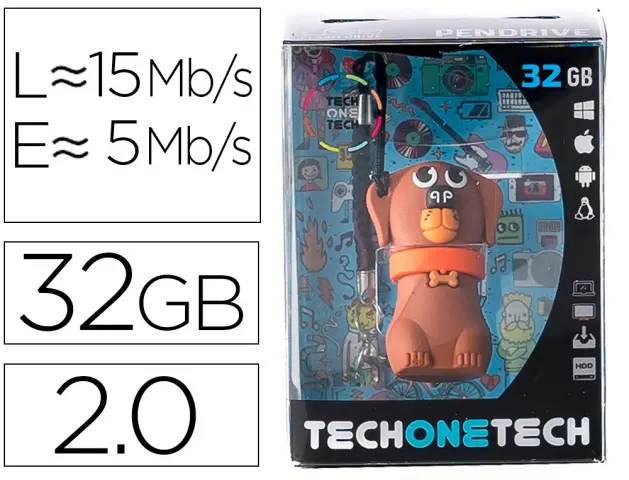 Imagen Memoria usb tech on tech dubby du el perro 32 gb