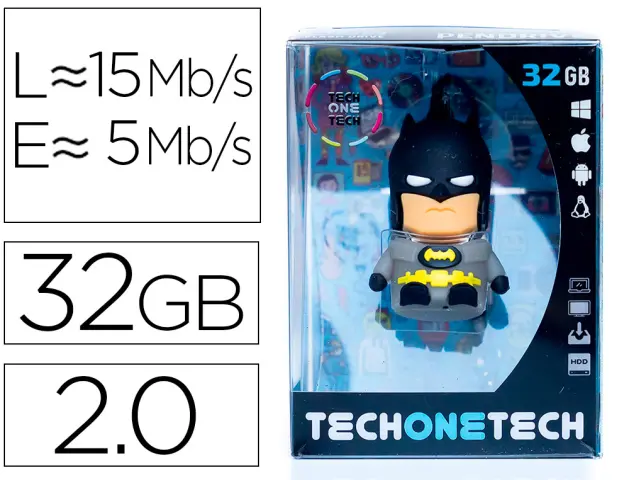 Imagen Memoria usb tech on tech super bat 32 gb