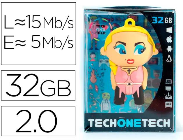 Imagen Memoria usb tech on tech madona 32 gb