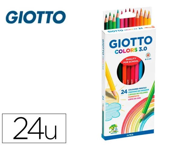 Imagen Lapices de colores giotto colors 3.0 caja de 24 colores mina 3 mm