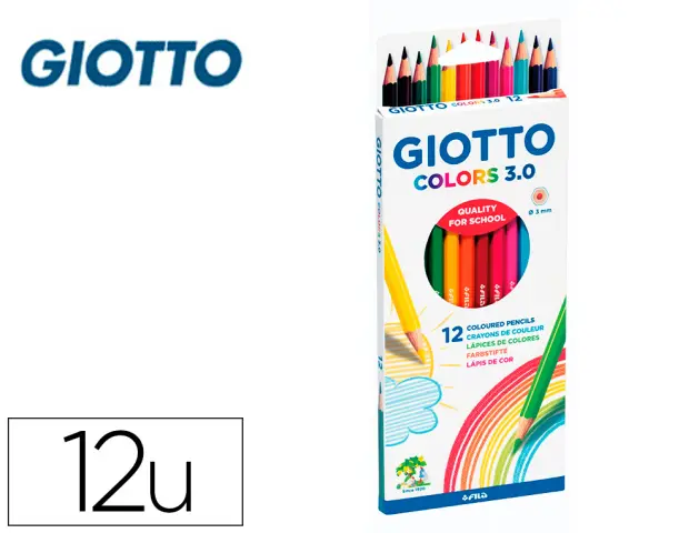 Imagen Lapices de colores giotto colors 3.0 caja de 12 colores mina 3 mm