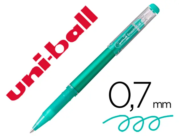 Imagen Rotulador uni-ball roller uf-222 tinta gel borrable 0,7 mm verde