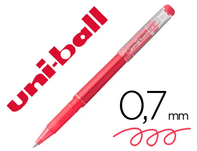 Imagen Rotulador uni-ball roller uf-222 tinta gel borrable 0,7 mm rojo