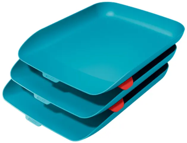 Imagen Bandeja sobremesa plastico leitz cosy set de 3 unidades azul 274x120x456 mm