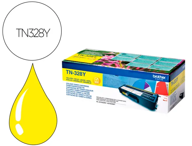 Imagen Toner brother laser tn328y amarillo alta capacidad 6000 paginas