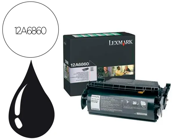 Imagen Toner lexmark laser t620 / t622 12a6860 negro 10000 paginas