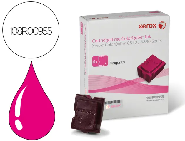 Imagen Tinta solida xerox e 8870 / 8880 magenta 17300 paginas pack de 6 unidades