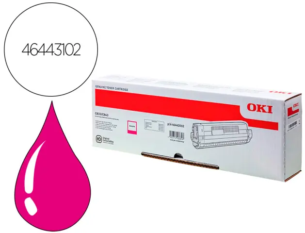 Imagen Toner oki laser 46443102 c833 / c843 magenta 10000 paginas