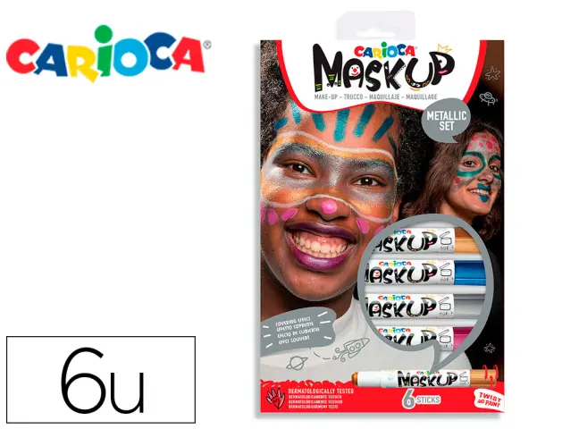 Imagen Barra de maquillaje carioca mask up metallic caja de 6 colores surtidos