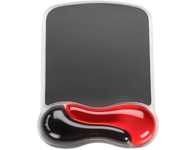 Imagen Alfombrilla para raton kensington duo gel con reposamuecas color negro/rojo 240x182x25 mm