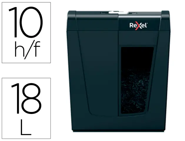 Imagen Destructora de documentos rexel secure x10 eu capacidad 10 hojas grapas clips tarjetas y cd 18 l