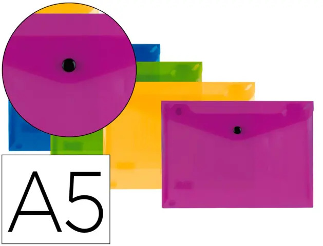 Imagen Carpeta liderpapel dossier broche polipropileno din a5 pack de 4 colores surtidos