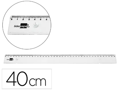 Imagen Regla liderpapel plastico irrompible transparente 40 cm