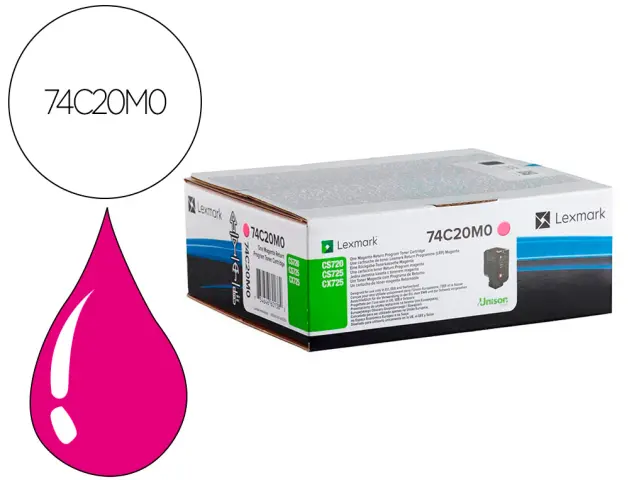 Imagen Toner lexmark laser 74c20m0 cx725de / cs720de / cs725de magenta 3000 paginas