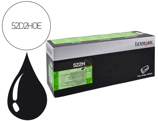 Imagen Toner lexmark laser 522he / 52d2h0e / cx725de / cs720de / cs725de negro 25000 paginas