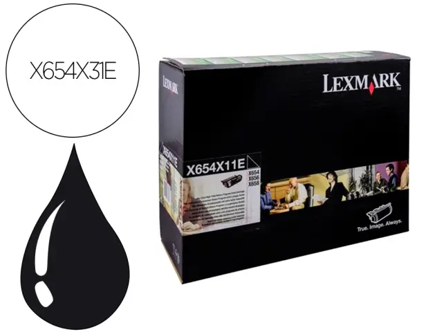 Imagen Toner lexmark laser x654x31e / x654de/ 654 / 656de / 658de negro 36000 paginas