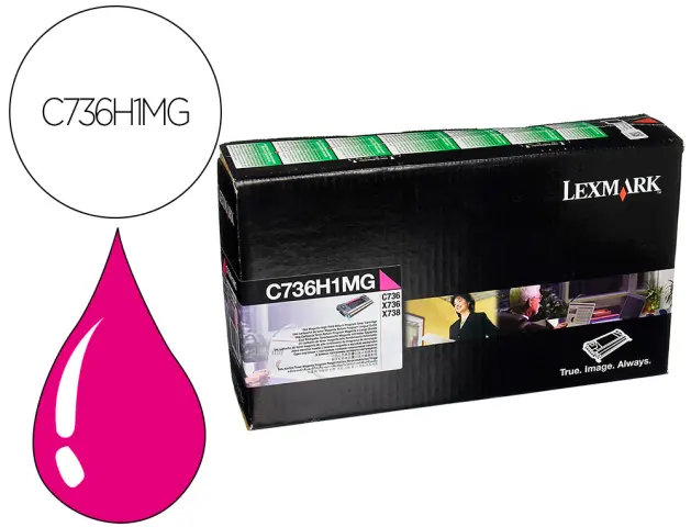 Imagen Toner laser lexmark c736h1mg magenta 10000 paginas