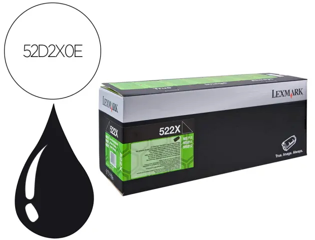 Imagen Toner lexmark laser 52d2x0e ms811 series / ms812 series negro 45000 paginas