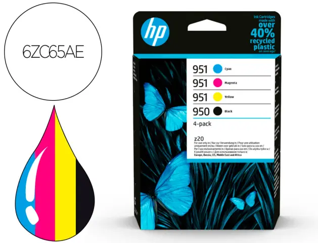 Imagen Toner hp 950bk/951- 6zc65ae multipack negro/ cian / magenta / amarillo