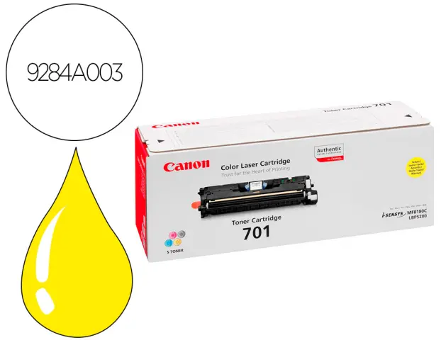 Imagen Toner canon 701yh lbp5200 mf8100 mf8180 amarillo