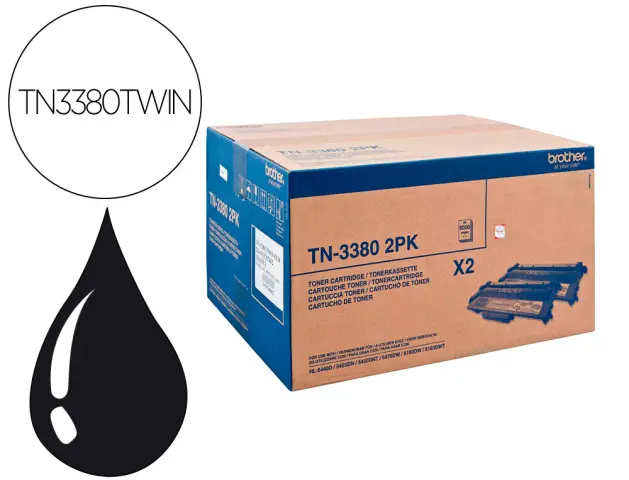 Imagen Toner brother hl5440d / 5450dn / 5470dw 16000 pag 2 pack negro