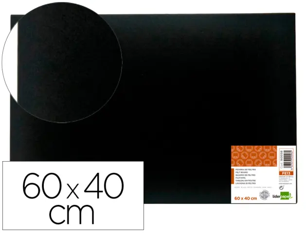 Imagen Tablero de fieltro liderpapel mural color negro 40x60 cm