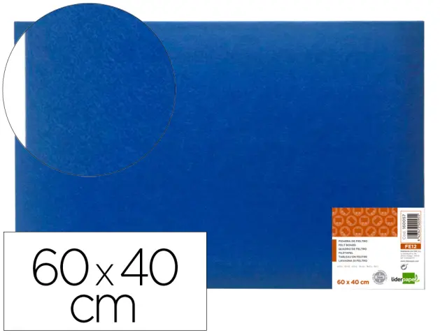 Imagen Tablero de fieltro liderpapel mural color azul 40x60 cm