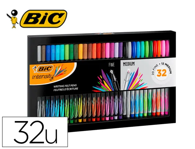 Imagen Rotulador bic intesity collection estuche de 32 unidades colores surtidos