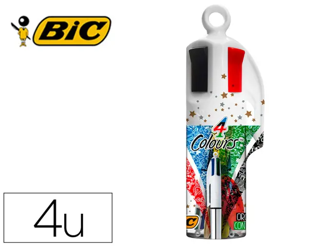 Imagen Set bic megatubo 1 cristal celebration oro + 1 shine plata + 1 fluorescente grip amarillo + 1 corrector micro