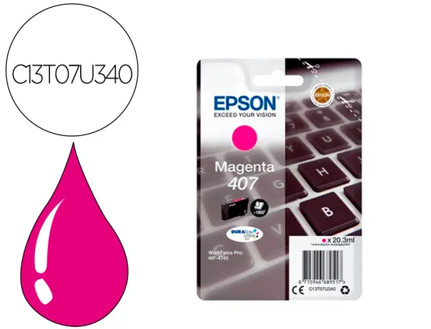 Imagen Ink-jet epson 407l clavier wf-4745 series magenta 1900 paginas