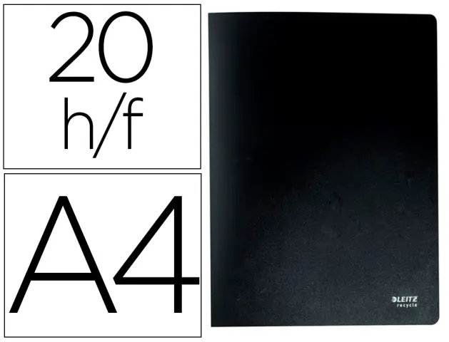 Imagen Carpeta leitz recycle escaparate din a4 20 fundas polipropileno negro
