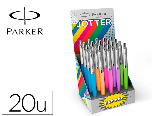 Imagen Boligrafo parker jotter originals pop art edicion especial expositor de 20 unidades colores surtidos