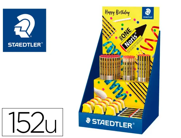 Imagen Expositor sobremesa staedtler noris 120 diseo feliz aniversario 152 unidades surtidas 383x382x250 mm
