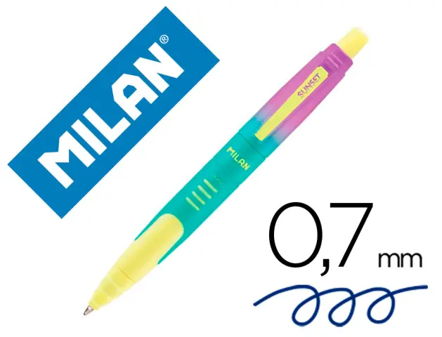 Imagen Boligrafo milan compact sunset retractil tinta azul punta 1 mm colores surtidos