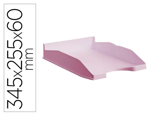 Imagen Bandeja sobremesa archivo 2000 ecogreen plastico 100% reciclado apilable formatos din a4 y folio color rosa