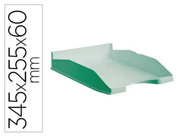 Imagen Bandeja sobremesa archivo 2000 ecogreen plastico 100% reciclado apilable formatos din a4 y folio color verde