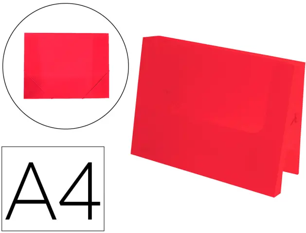 Imagen Carpeta liderpapel portadocumentos polipropileno dina4 rojo translucido lomo 50 mm