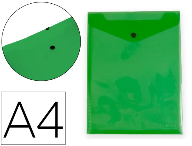 Imagen Carpeta liderpapel dossier broche polipropileno din a4 formato vertical con fuelle verde translucido