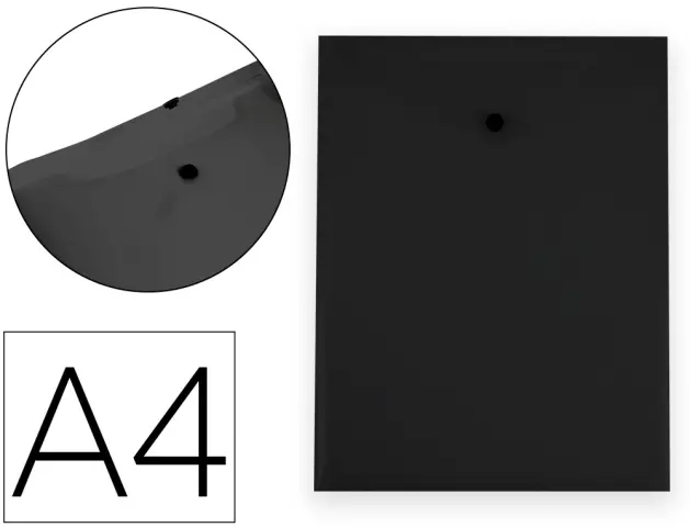 Imagen Carpeta liderpapel dossier broche polipropileno din a4 formato vertical con fuelle negro opaco