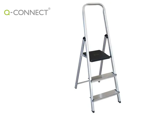 Imagen Escalera q-connect de aluminio 3 peldaos 590x400x1260 mm peso maximo 150 kg en-131